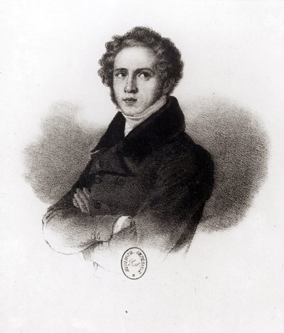 Portrait of Vincenzo Bellini, engraved by Alessandro Focosi by Carlo Arienti